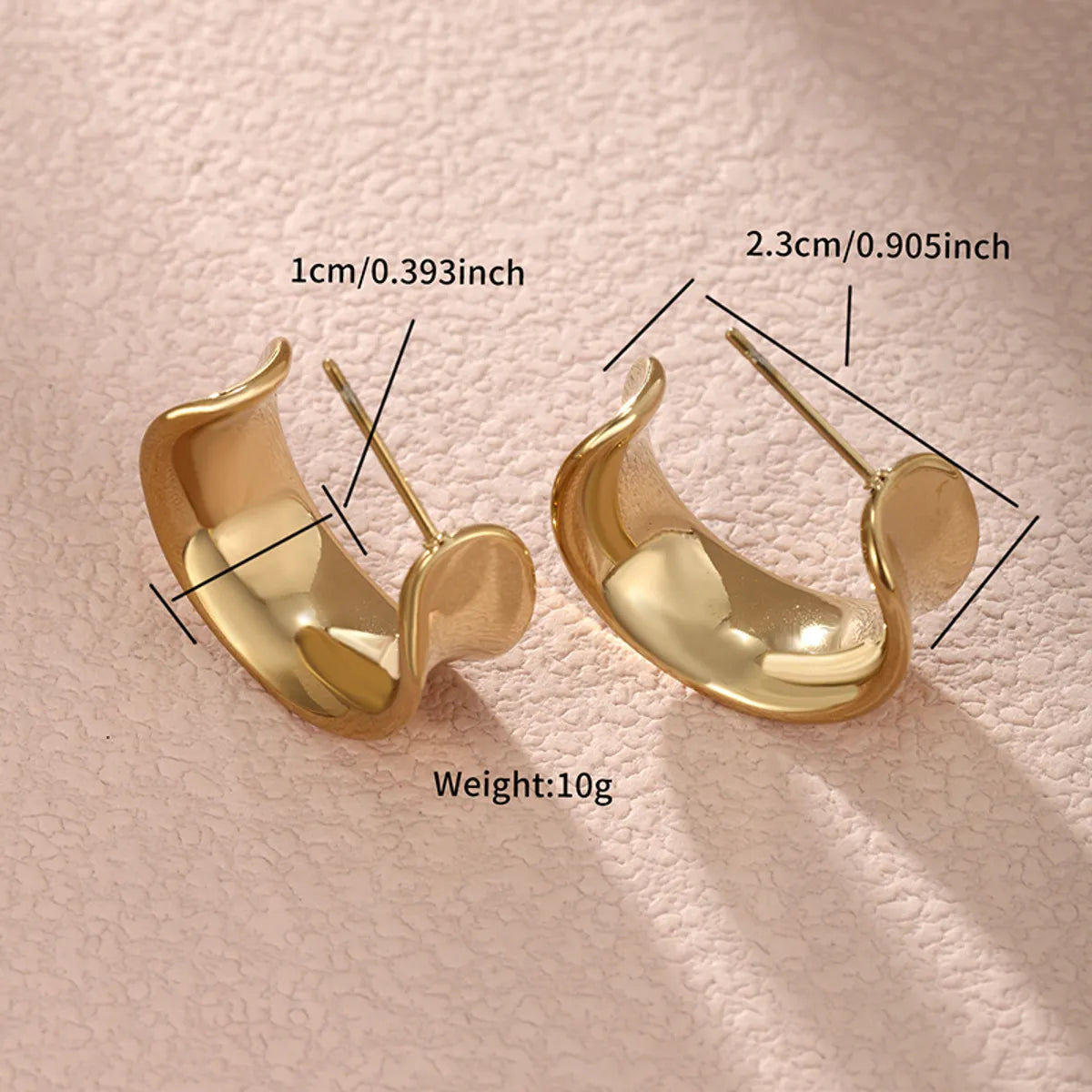 1 Pair XUPING Simple Style Geometric Plating 304 Stainless Steel 18K Gold Plated Ear Studs