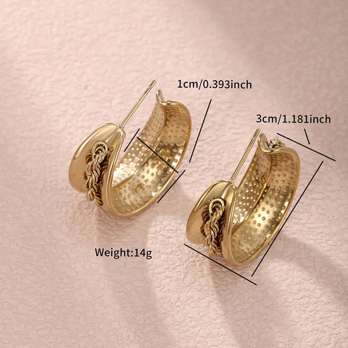 1 Pair XUPING Simple Style Geometric Plating 304 Stainless Steel 18K Gold Plated Ear Studs