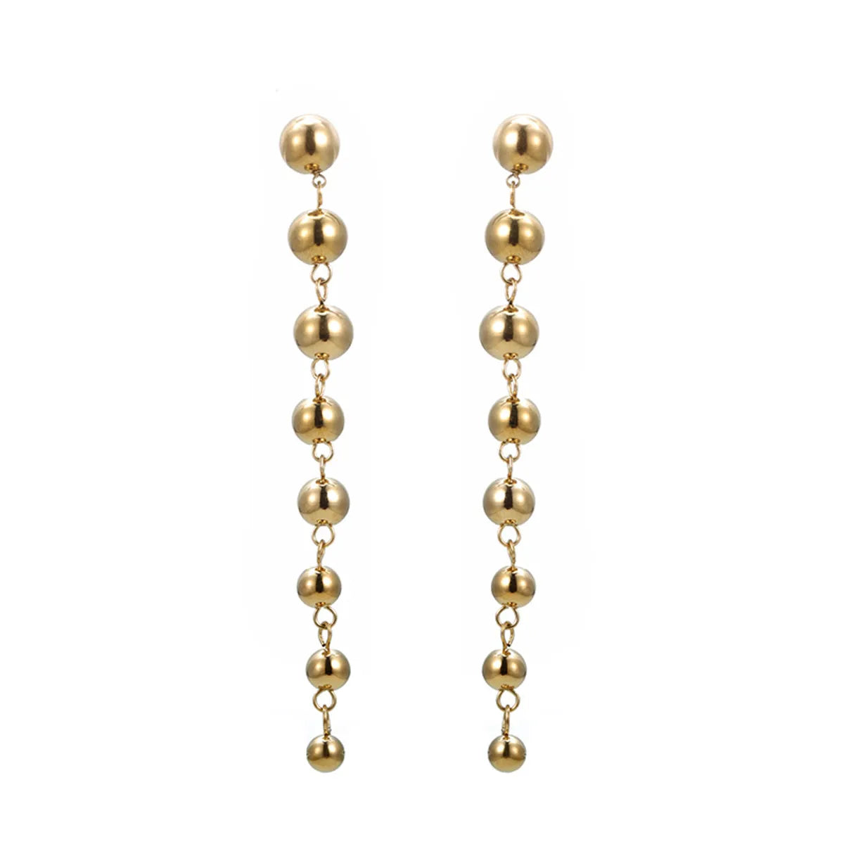 1 Pair XUPING Simple Style Geometric Round 304 Stainless Steel 18K Gold Plated Drop Earrings