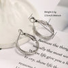 1 Pair XUPING Simple Style Geometric Round Irregular 304 Stainless Steel Hoop Earrings