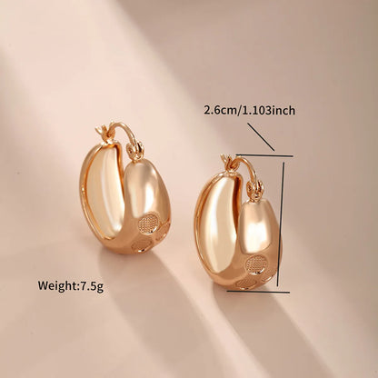 1 Pair Xuping Simple Style Geometric Solid Color Irregular Plating Alloy Copper Alloy 18k Gold Plated Earrings