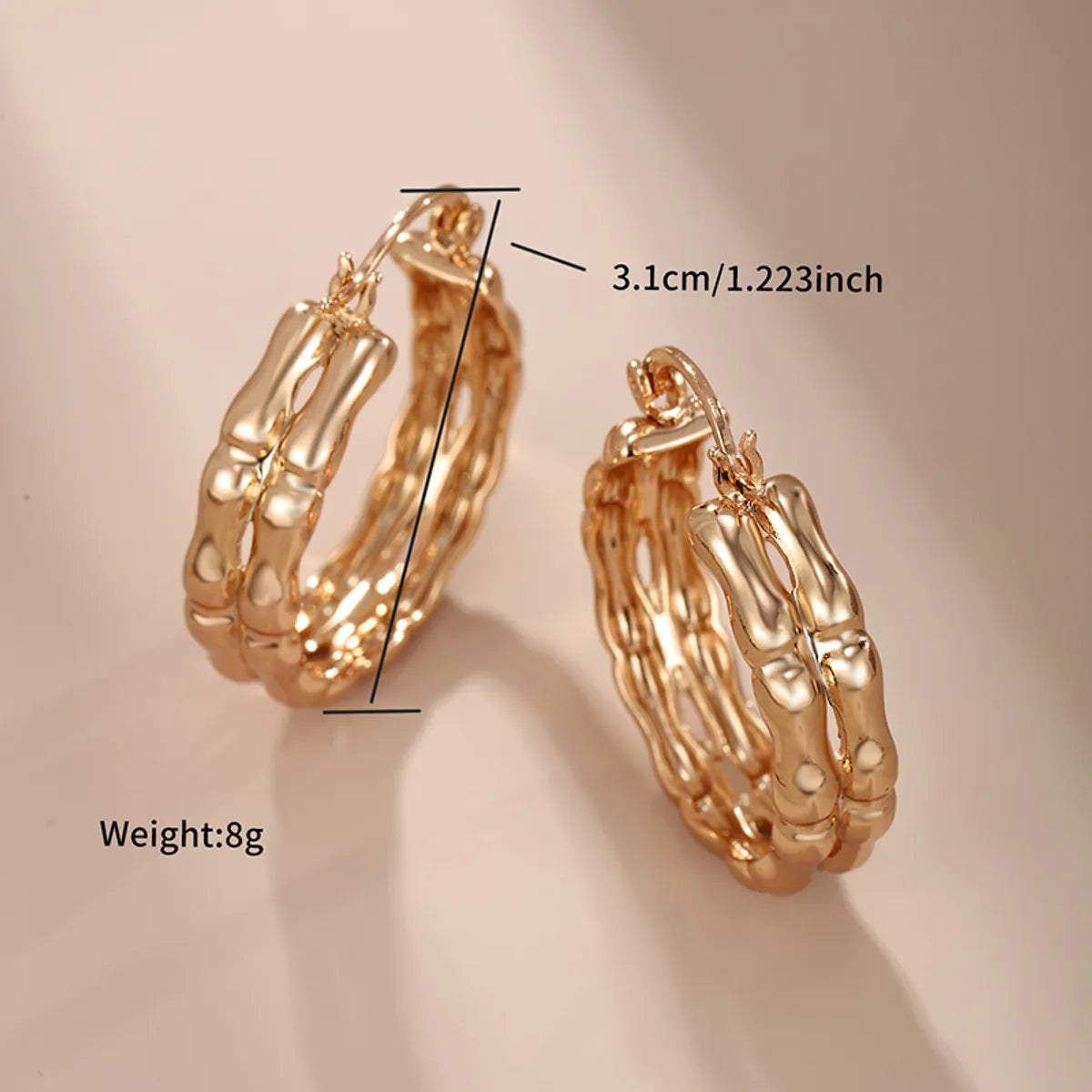 1 Pair Xuping Simple Style Geometric Solid Color Irregular Plating Alloy Copper Alloy 18k Gold Plated Earrings