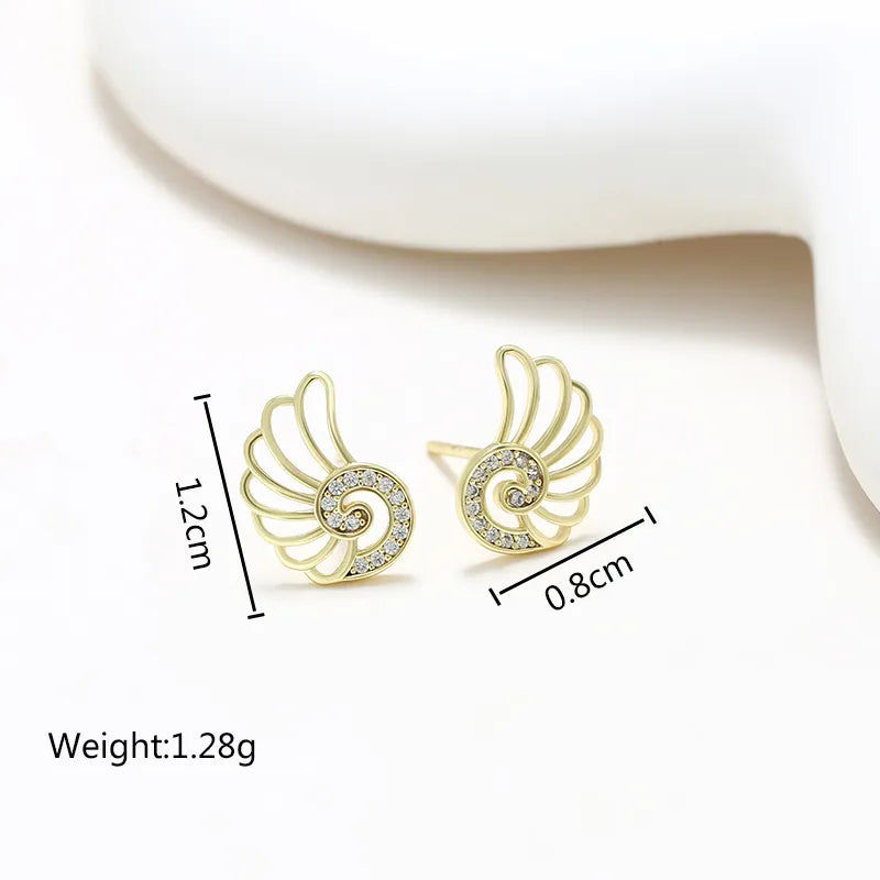 1 Pair XUPING Sweet Geometric Leaves Inlay Copper Artificial Gemstones 18K Gold Plated Ear Studs