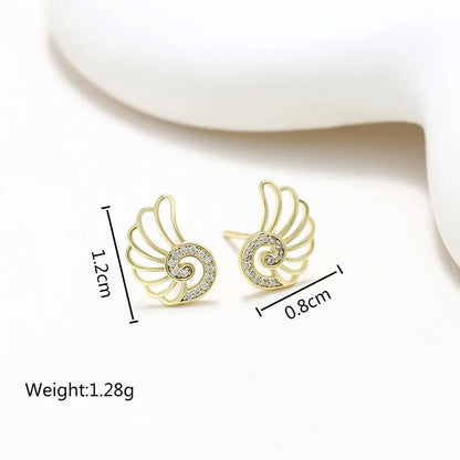 1 Pair XUPING Sweet Geometric Leaves Inlay Copper Artificial Gemstones 18K Gold Plated Ear Studs