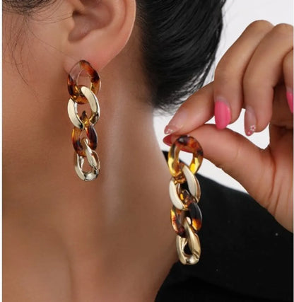 1 Pair Y2K Cool Style Geometric Arylic Drop Earrings