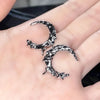 1 Pair Y2k Moon Copper Pleated Ear Studs
