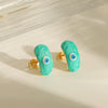 1 Pair Y2K Sweet Devil'S Eye Enamel Copper 18K Gold Plated Ear Studs