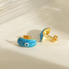 1 Pair Y2K Sweet Devil'S Eye Enamel Copper 18K Gold Plated Ear Studs