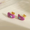 1 Pair Y2K Sweet Devil'S Eye Enamel Copper 18K Gold Plated Ear Studs