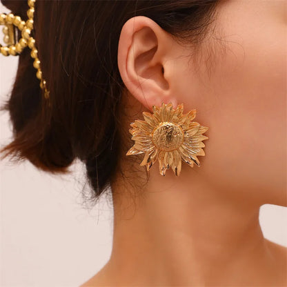 1 Pair Y2K Sweet Simple Style Geometric Flower Inlay Alloy Pearl Ear Studs