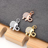 1 Pc/Package 11x12mm Hole 2~2.9mm Copper Zircon Rose Gold Plated White Gold Plated Gold Plated Elephant Polished Pendant