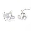 1 Pc/Package 11x12mm Hole 2~2.9mm Copper Zircon Rose Gold Plated White Gold Plated Gold Plated Elephant Polished Pendant