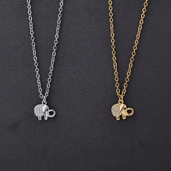 1 Pc/Package 11x12mm Hole 2~2.9mm Copper Zircon Rose Gold Plated White Gold Plated Gold Plated Elephant Polished Pendant