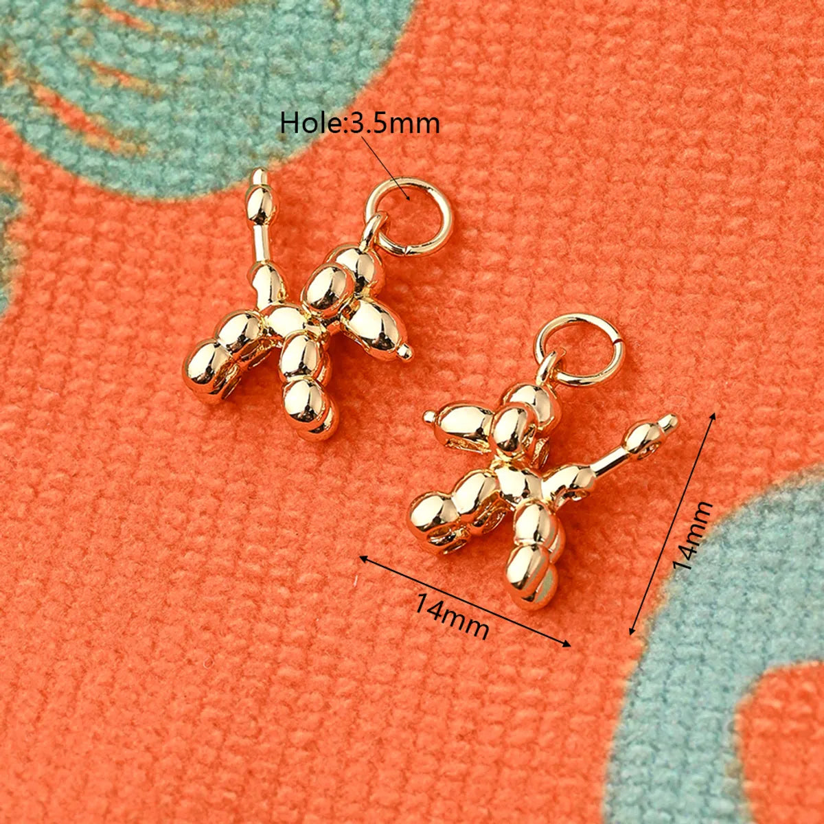 1 Pc/Package 14x14mm 20x14mm Hole 2~2.9mm Hole 3~3.9mm Copper 18K Gold Plated White Gold Plated Halloween Pattern Dog Poodle Polished Pendant