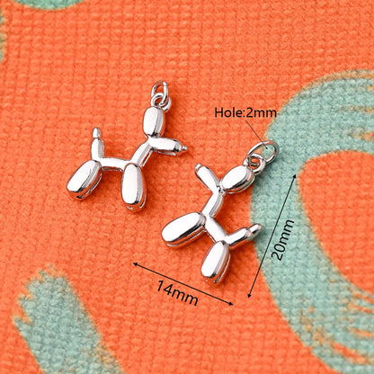 1 Pc/Package 14x14mm 20x14mm Hole 2~2.9mm Hole 3~3.9mm Copper 18K Gold Plated White Gold Plated Halloween Pattern Dog Poodle Polished Pendant