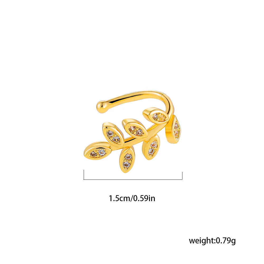 1 Piece 1 Pair Basic Modern Style Classic Style Butterfly Inlay Copper Zircon Ear Cuffs Ear Studs