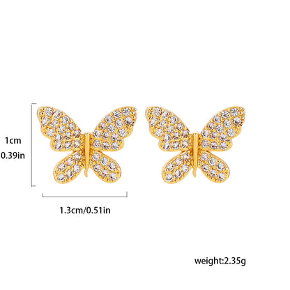 1 Piece 1 Pair Basic Modern Style Classic Style Butterfly Inlay Copper Zircon Ear Cuffs Ear Studs