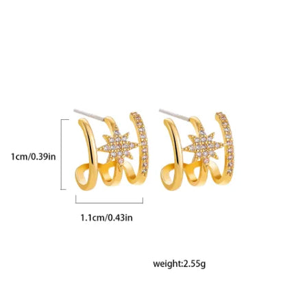 1 Piece 1 Pair Basic Modern Style Classic Style Butterfly Inlay Copper Zircon Ear Cuffs Ear Studs