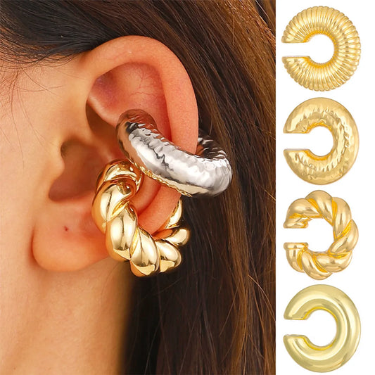 1 Piece 1 Pair IG Style Basic Modern Style C Shape Geometric Plating CCB Alloy Ear Cuffs