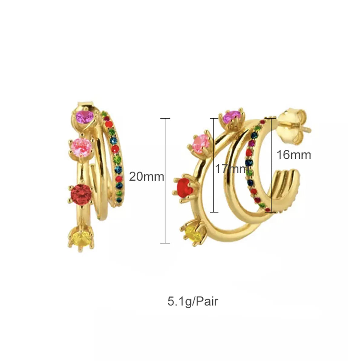 1 Piece 1 Pair Ig Style Lady Circle Tassel Plating Inlay Copper Zircon 18k Gold Plated Earrings