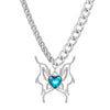 1 Piece 1 Pair Punk Butterfly Alloy Inlay Artificial Crystal Women'S Pendant Necklace