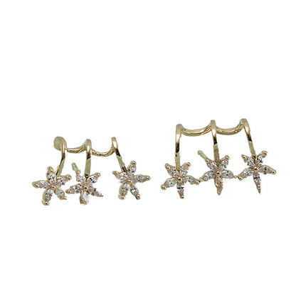 1 Piece 1 Pair Simple Style Star Plating Inlay Metal Zircon Ear Studs