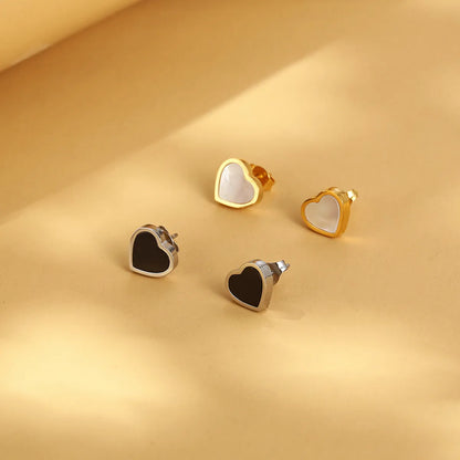 1 Piece 1 Pair Sweet Heart Shape Plating 304 Stainless Steel Ear Studs