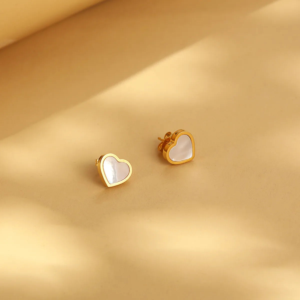 1 Piece 1 Pair Sweet Heart Shape Plating 304 Stainless Steel Ear Studs