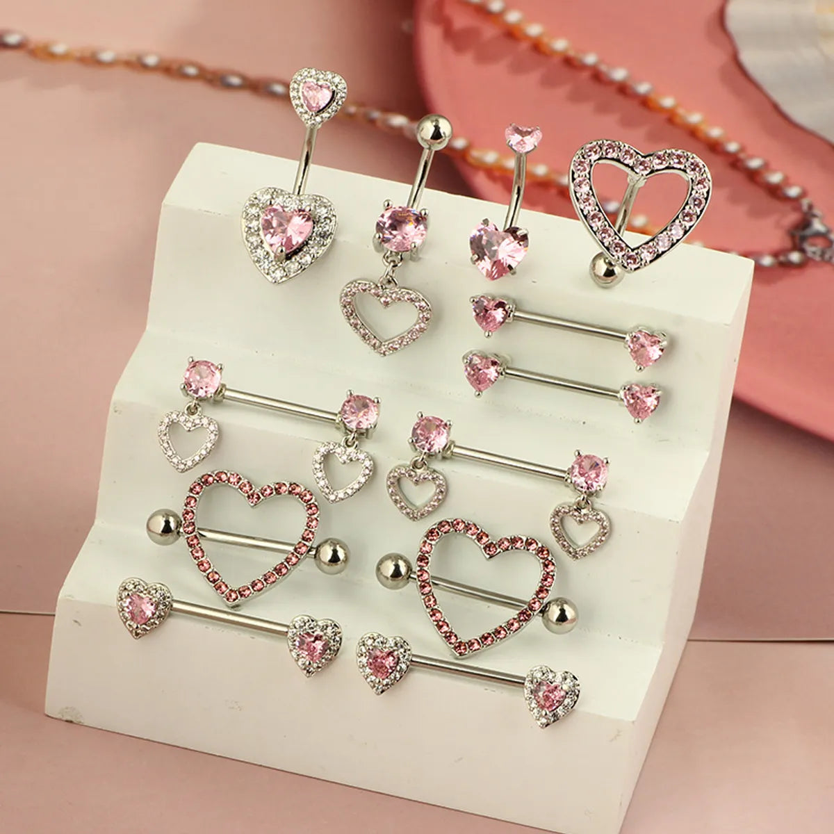 1 Piece 1 Set 1 Pair Belly Rings Simple Style Solid Color 304 Stainless Steel Inlay Rhinestones Belly Rings