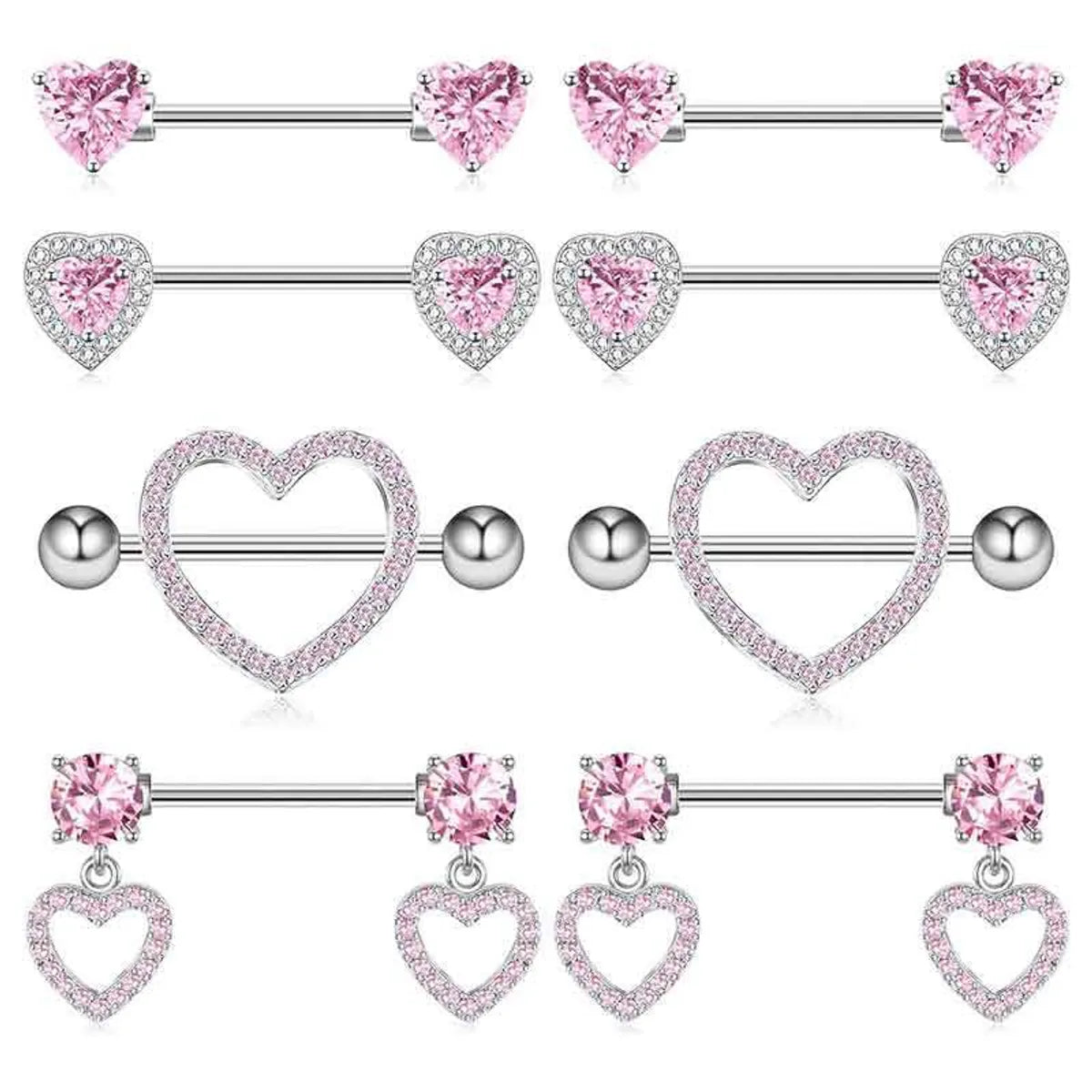 1 Piece 1 Set 1 Pair Belly Rings Simple Style Solid Color 304 Stainless Steel Inlay Rhinestones Belly Rings