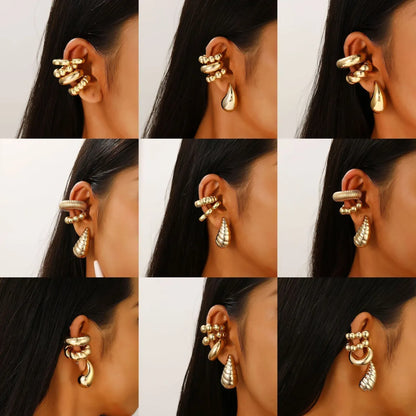 1 Piece 1 Set 1 Pair Classic Style C Shape Geometric Water Droplets Plating CCB Drop Earrings Ear Cuffs Ear Studs