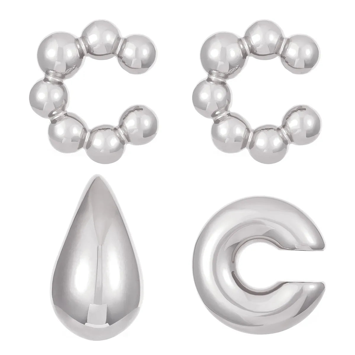 1 Piece 1 Set 1 Pair Classic Style C Shape Geometric Water Droplets Plating CCB Drop Earrings Ear Cuffs Ear Studs