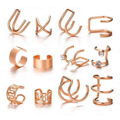 1 Piece 1 Set Basic Modern Style Classic Style C Shape U Shape Plating Inlay Alloy Artificial Crystal Ear Cuffs