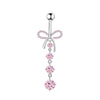 1 Piece 1 Set Belly Rings Hip-Hop Heart Shape 316 Stainless Steel  Inlay Zircon Belly Rings