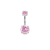 1 Piece 1 Set Belly Rings Hip-Hop Shiny Heart Shape 316 Stainless Steel  Copper Inlay Zircon Belly Rings