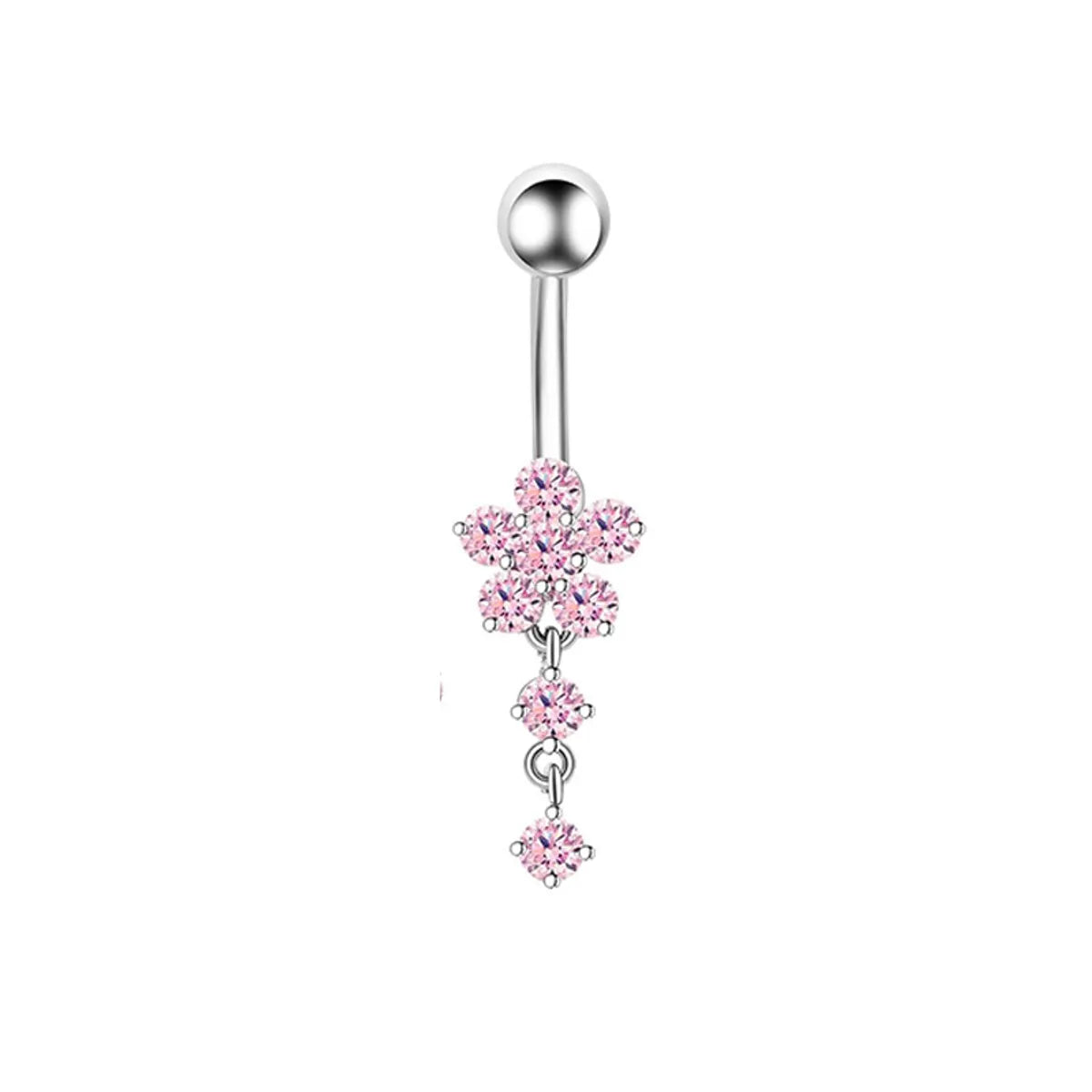 1 Piece 1 Set Belly Rings Simple Style Heart Shape 316 Stainless Steel  Inlay Zircon