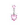 1 Piece 1 Set Belly Rings Simple Style Heart Shape 316 Stainless Steel  Inlay Zircon