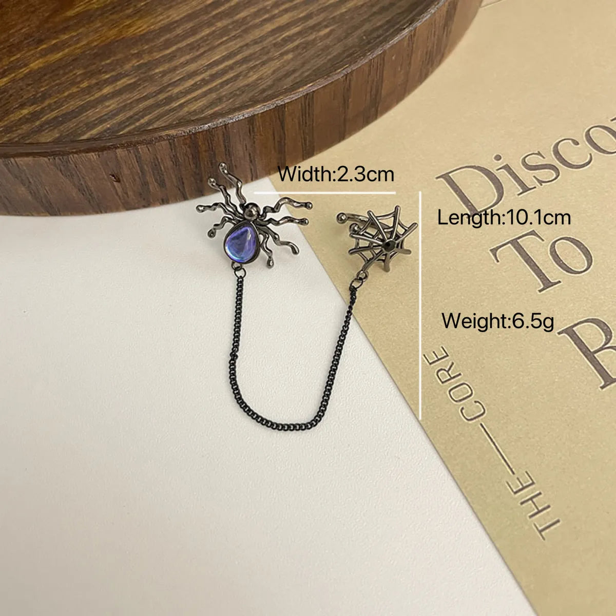 1 Piece 1 Set Casual Streetwear Spider Spider Web Alloy Drop Earrings Ear Cuffs