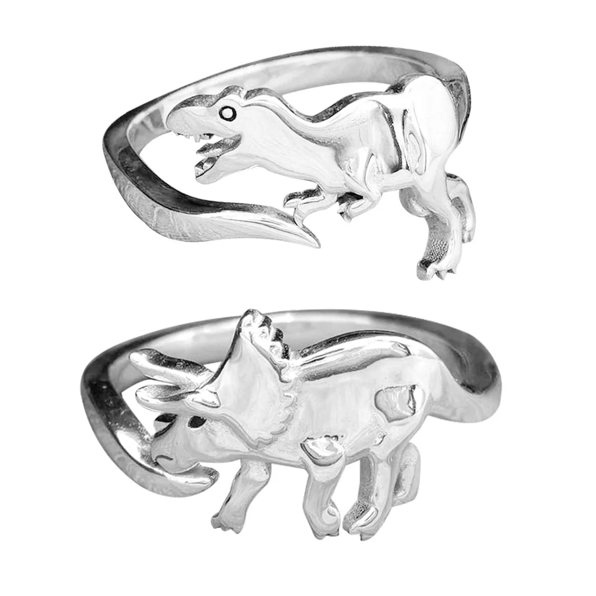 Retro Dinosaur Alloy Plating Metal Unisex Open Ring