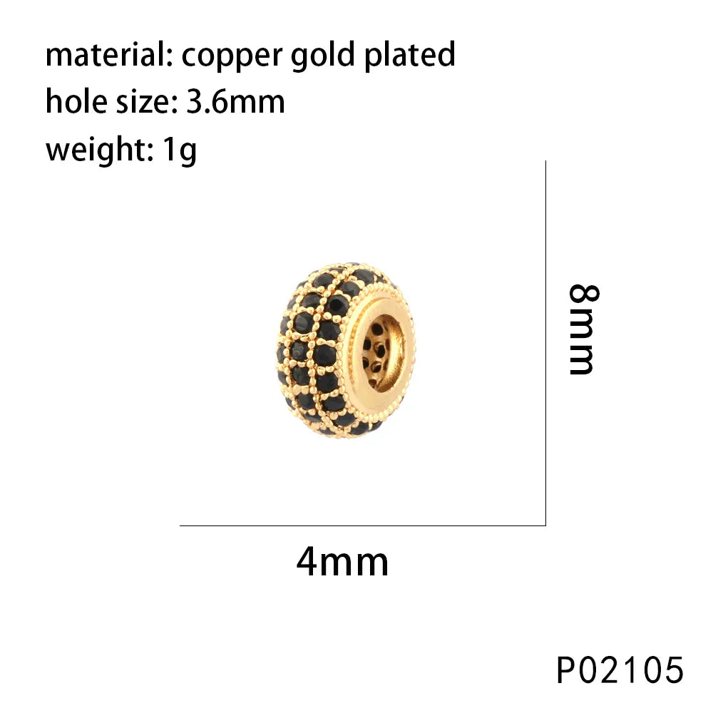 1 Piece 10*10mm 8 * 15mm 8 * 8mm Hole 3~3.9mm Copper Zircon 18K Gold Plated Geometric Beads