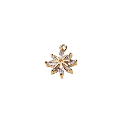 1 Piece 10*11mm 14*16MM Copper Zircon Hexagram Snowflake Pendant