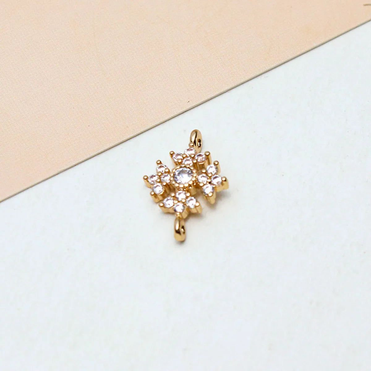 1 Piece 10*11mm 14*16MM Copper Zircon Hexagram Snowflake Pendant