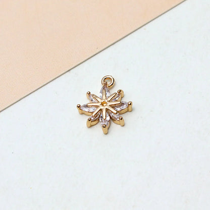 1 Piece 10*11mm 14*16MM Copper Zircon Hexagram Snowflake Pendant