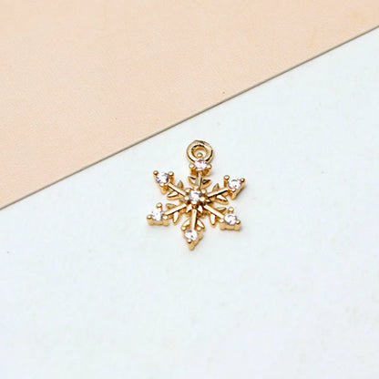 1 Piece 10*11mm 14*16MM Copper Zircon Hexagram Snowflake Pendant