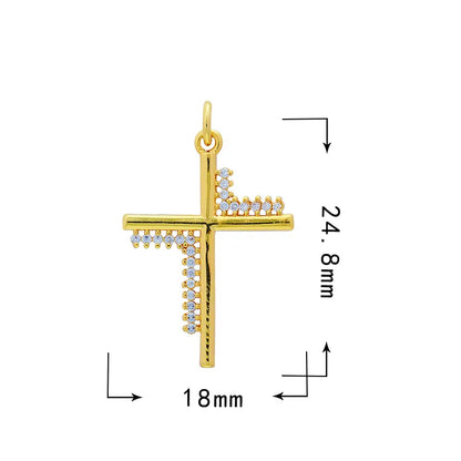 1 Piece 10*12.5mm 13*16mm Copper Zircon Cross Doll Snowflake Pendant