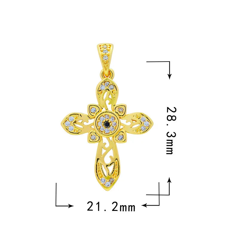 1 Piece 10*12.5mm 13*16mm Copper Zircon Cross Doll Snowflake Pendant