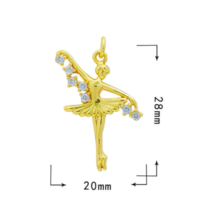 1 Piece 10*12.5mm 13*16mm Copper Zircon Cross Doll Snowflake Pendant