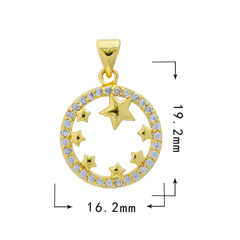 1 Piece 10*12.5mm 13*16mm Copper Zircon Cross Doll Snowflake Pendant