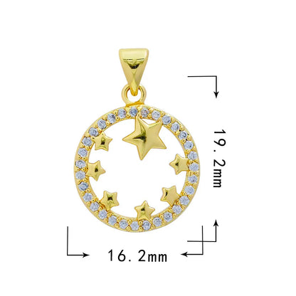 1 Piece 10*12.5mm 13*16mm Copper Zircon Cross Doll Snowflake Pendant