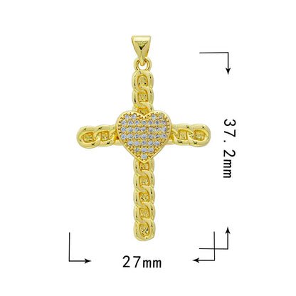 1 Piece 10*12.5mm 13*16mm Copper Zircon Cross Doll Snowflake Pendant